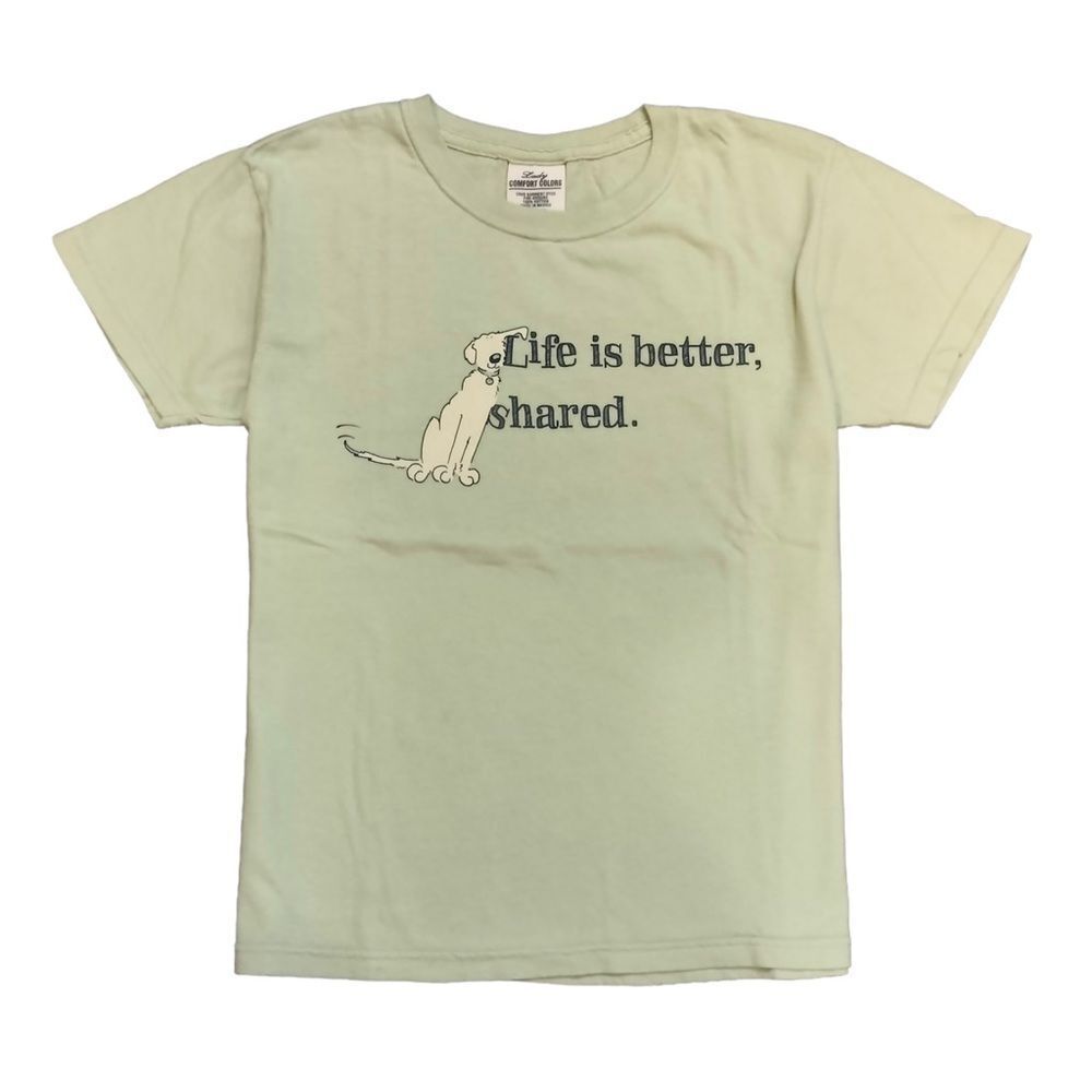 SMALL Life is Better, Shared - Ladies Celedon Green NEW Short Sleeve Tee
